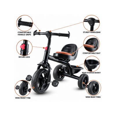 Maanit Tricycle 105 Multicolor DM Tricycle (Black)
