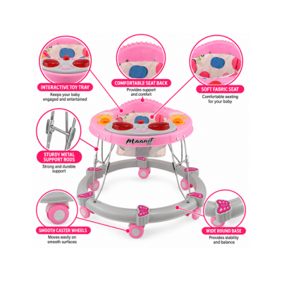 Maanit Butterfly New Musical 3-in-1 Walker (Pink & Grey)