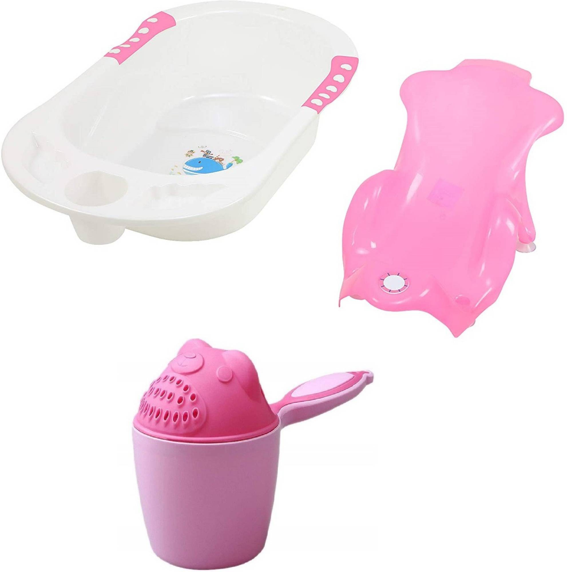 Maanit Baby Bath Set Tub Sling Mug (Pink)