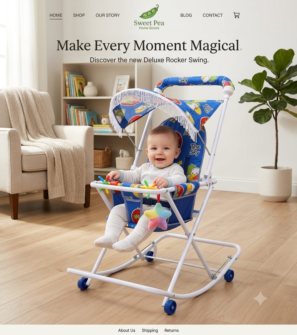 Maanit Baby Stroller cum Swing (Blue)