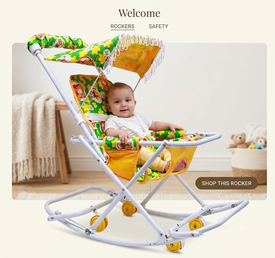 Maanit Baby Stroller cum Swing (Green)