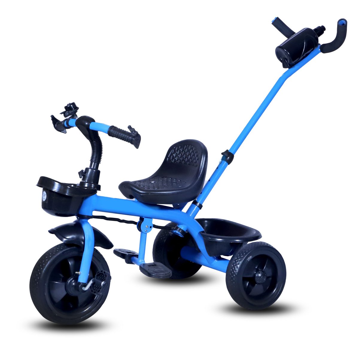 Maanit Tricycle Dual Storage Basket Bottle With Parental Handle Safety Guardrail Comfort Seat Model_MT 201_ for Kids|Boys|Girls Age 2-5 Years Tricycle (Blue)