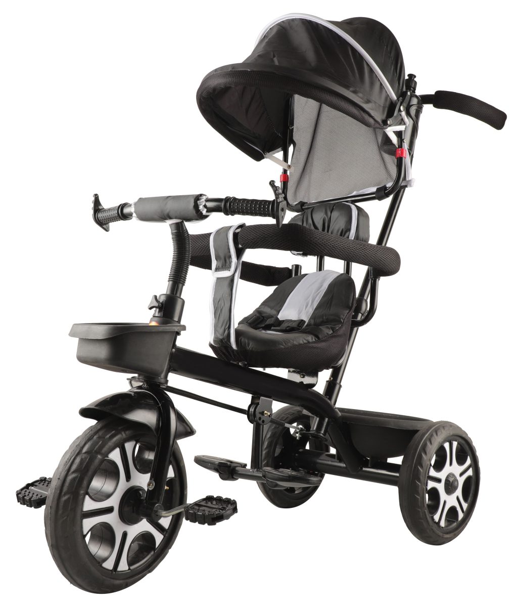 Toys R Us Avigo TRICYCLE WITH CANOPY PARENTAL HANDLE AND SAFETY GUARDRAIL Tricycle (Black)