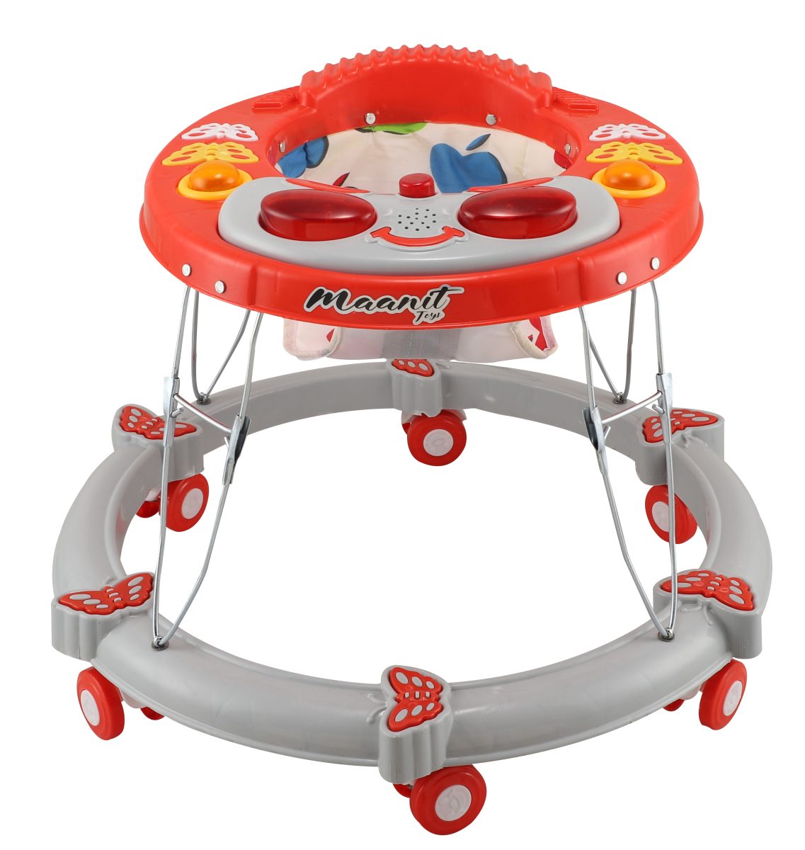 Maanit Butterfly New Musical 3-in-1 Walker (Red & Grey)