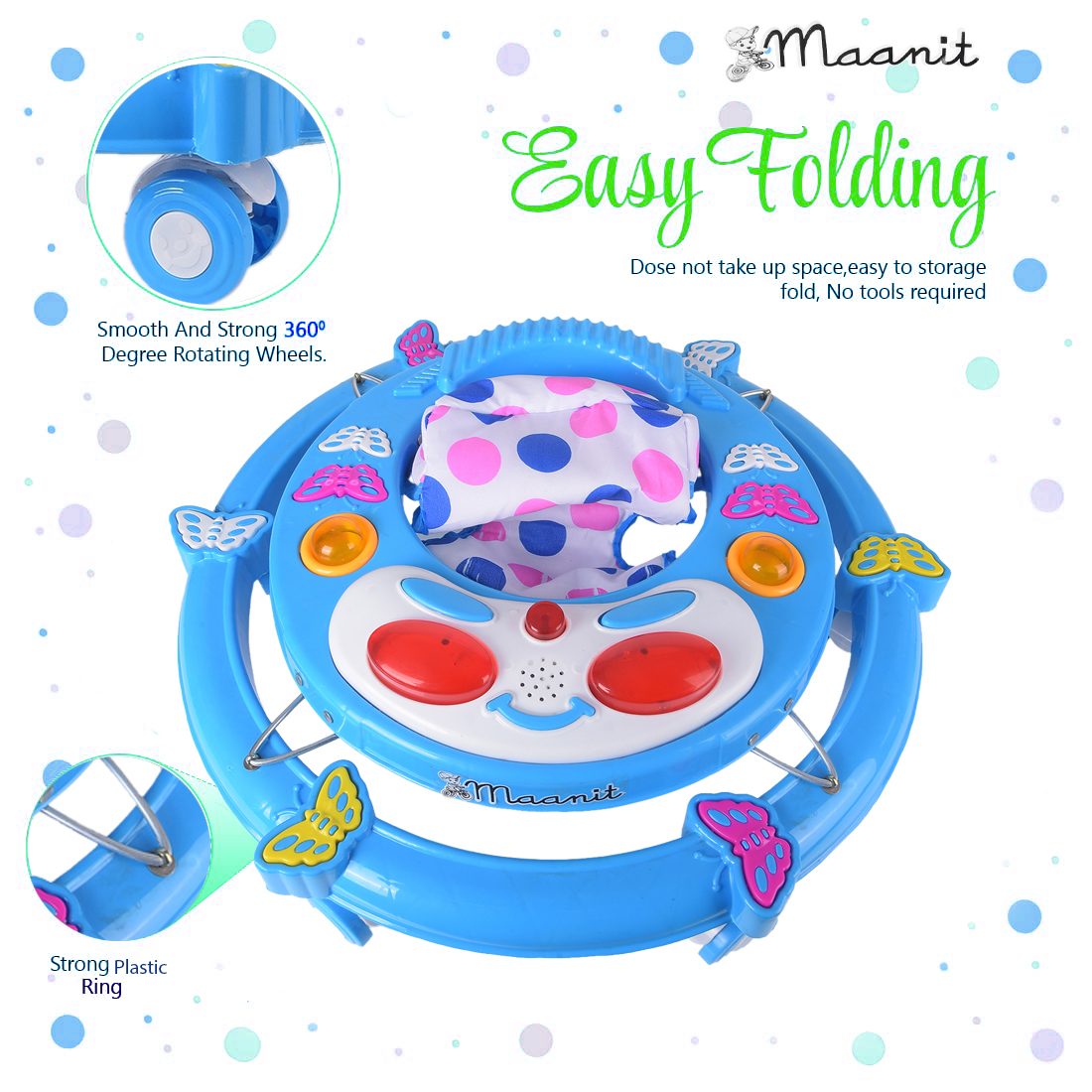 Maanit Butterfly Musical Activity Walker (Blue)