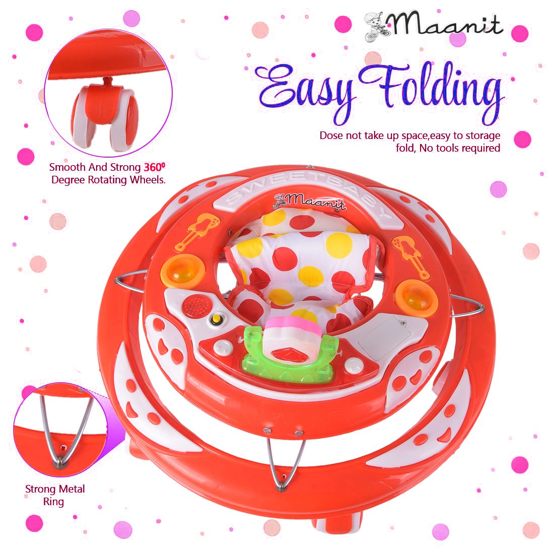 Maanit Kingdom Musical 3-in-1 Walker (Red)