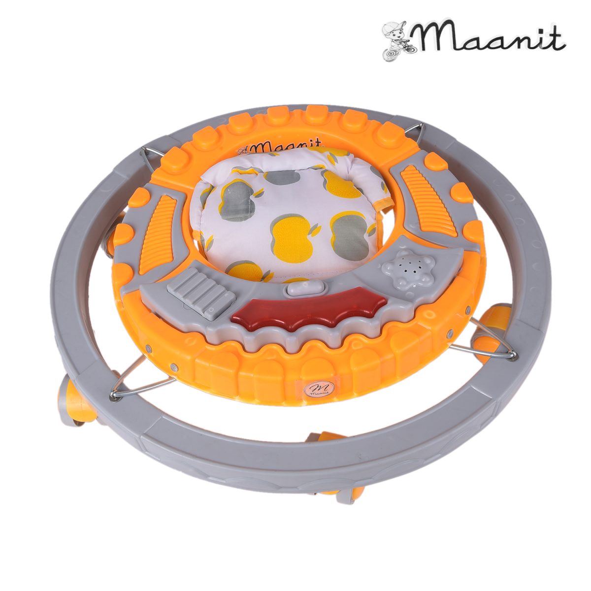 Maanit Plastic Ring Musical 3-in-1 Walker (Mango & Grey)