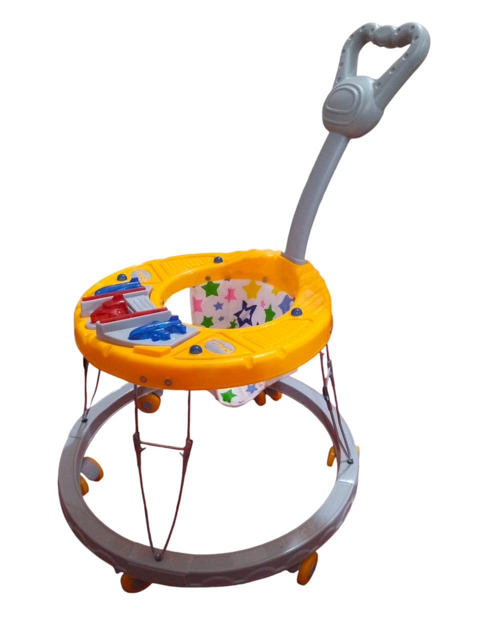 Maanit Space Ship Musical 3-in-1 Walker With Parent Rod (Yellow)